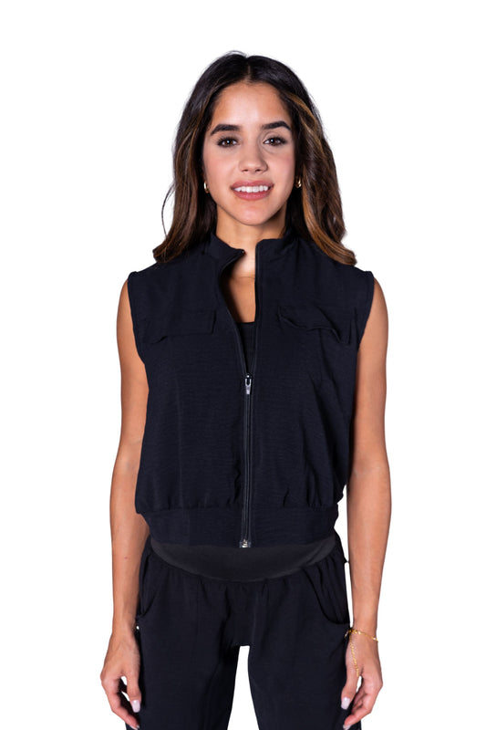 Black Cargo Vest
