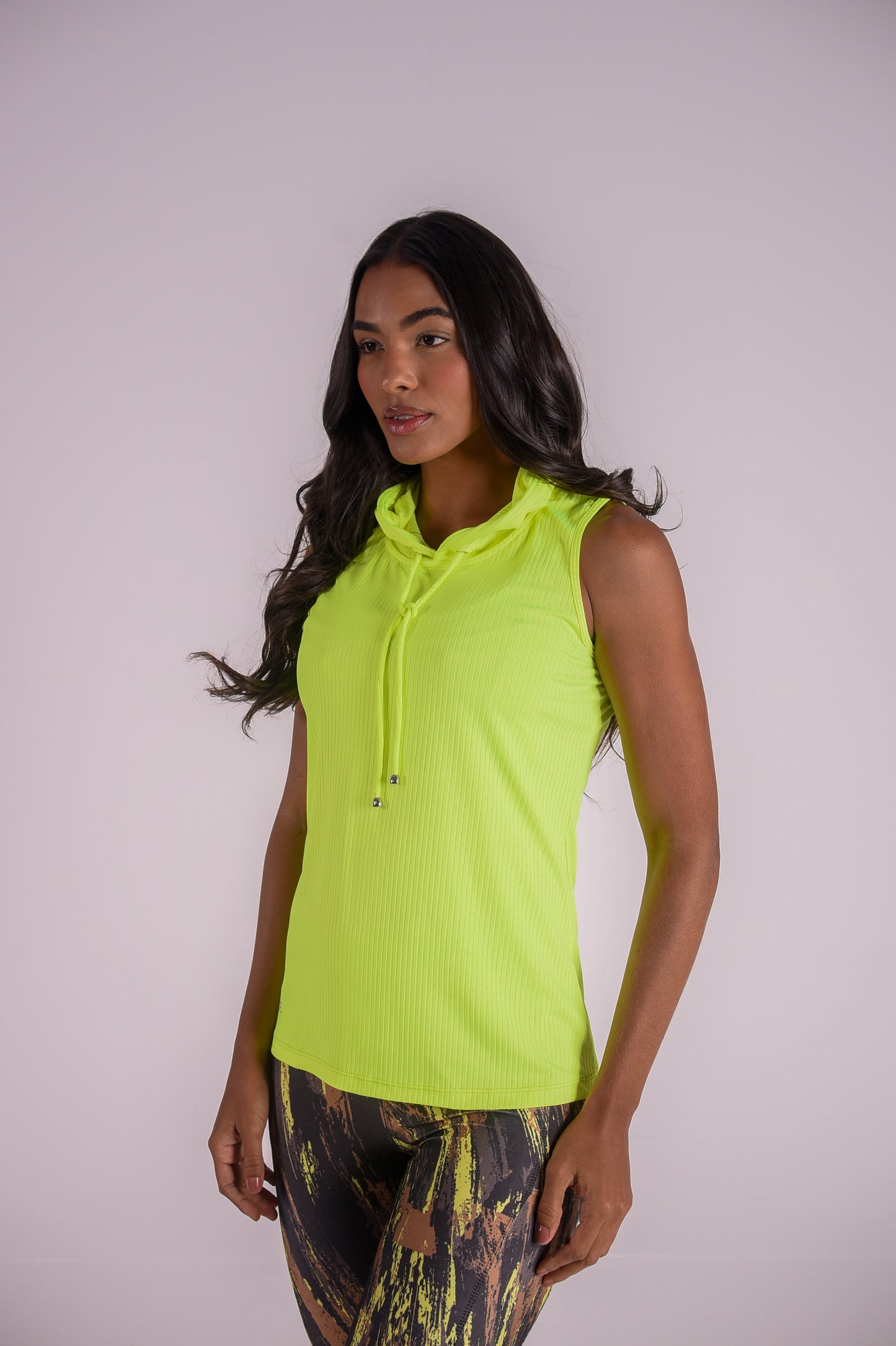 Yellow Ribbed Hoodie