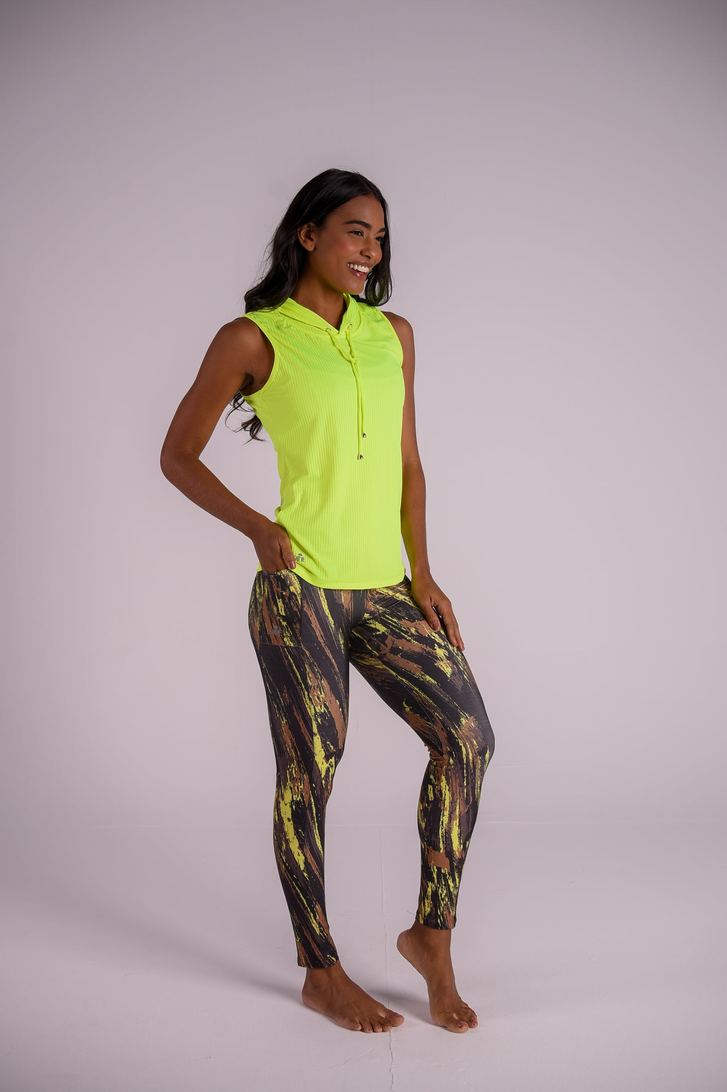 Yellow Splash Pocket Legging