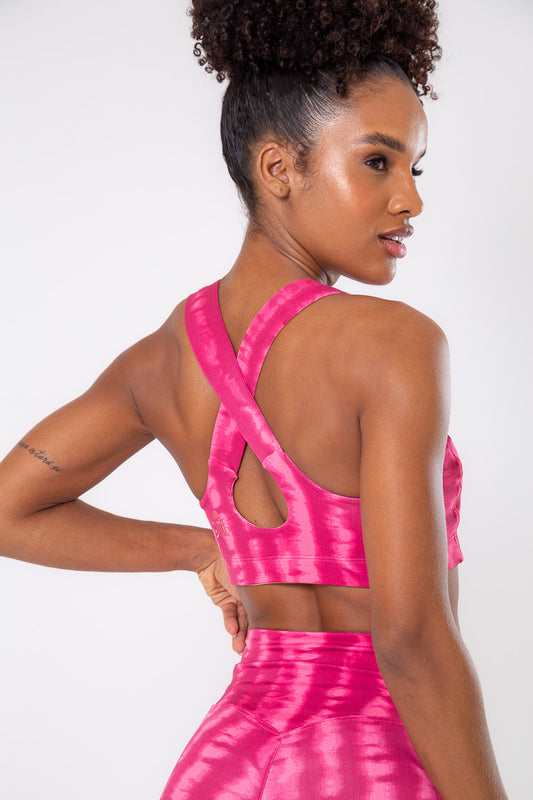 Pink Print Structured Bra