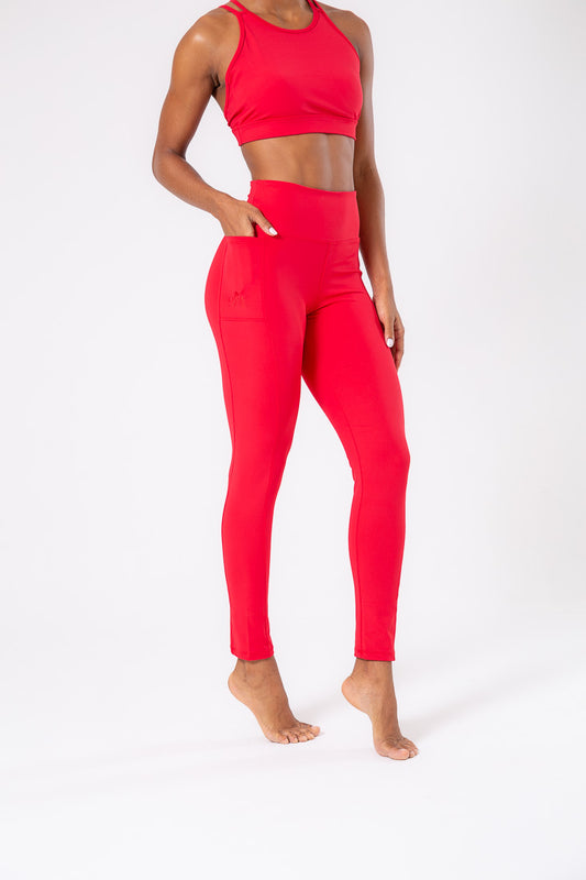 Red Pocket Legging