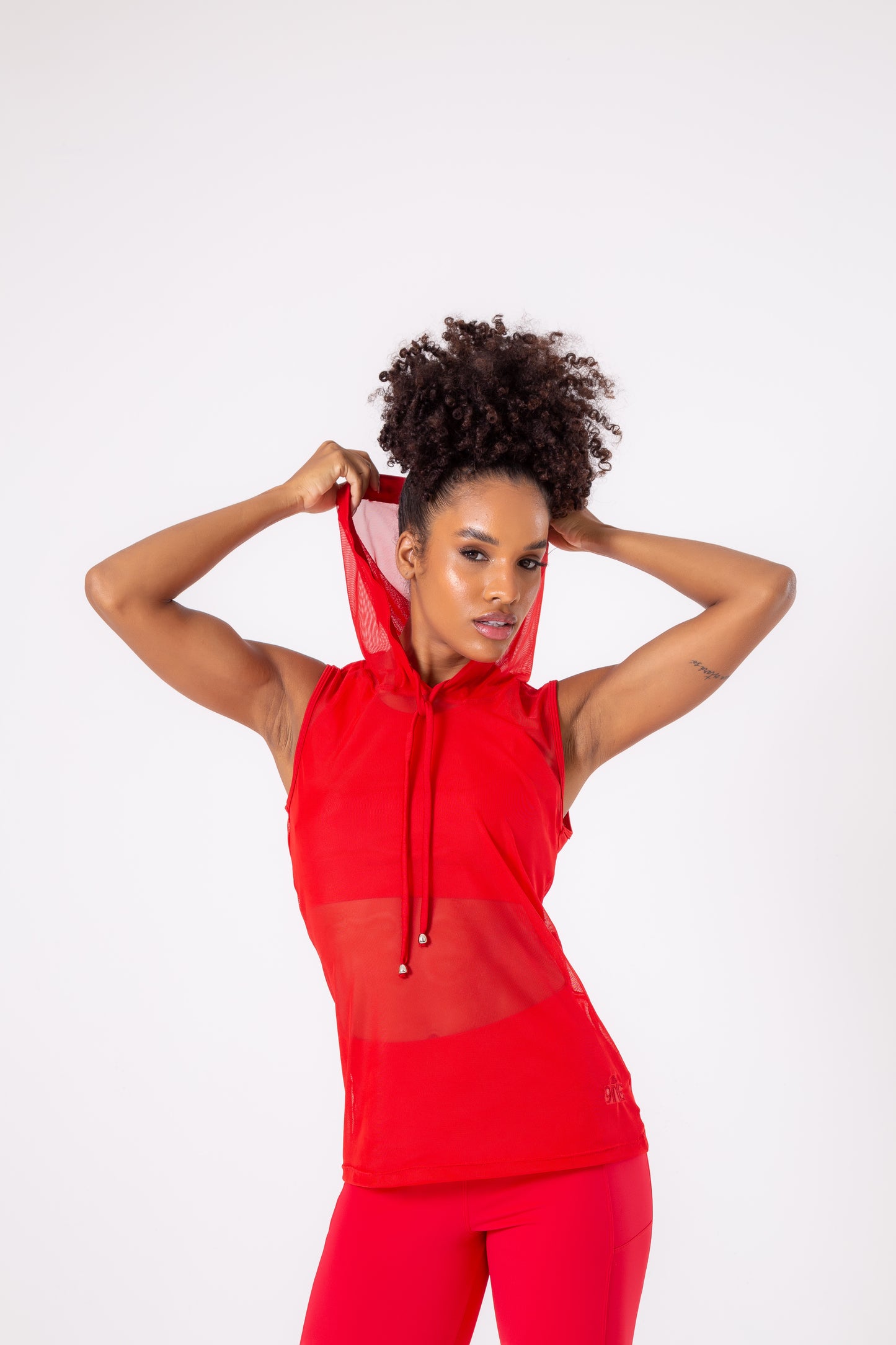 Red Tulle Hoodie