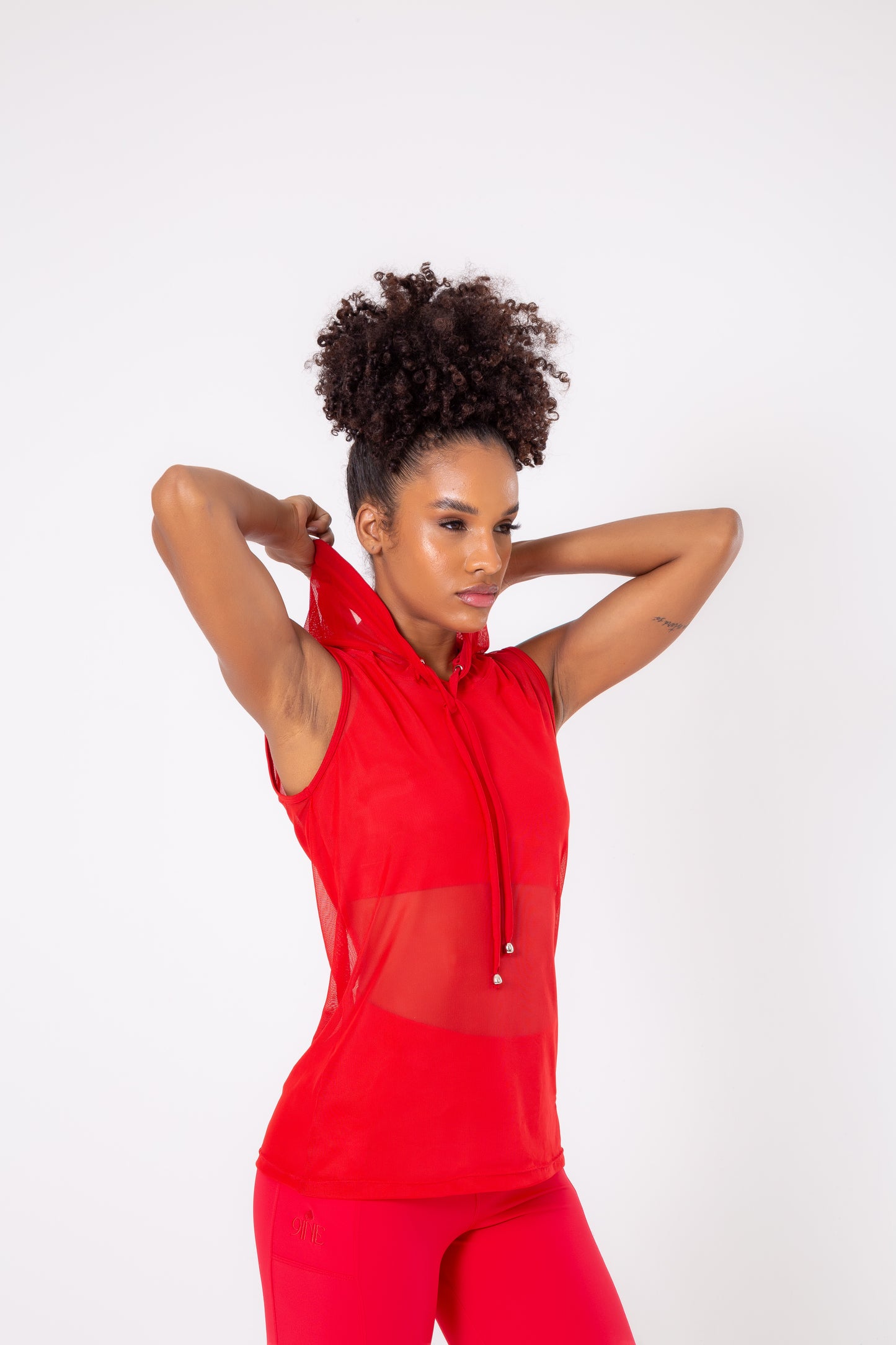Red Tulle Hoodie