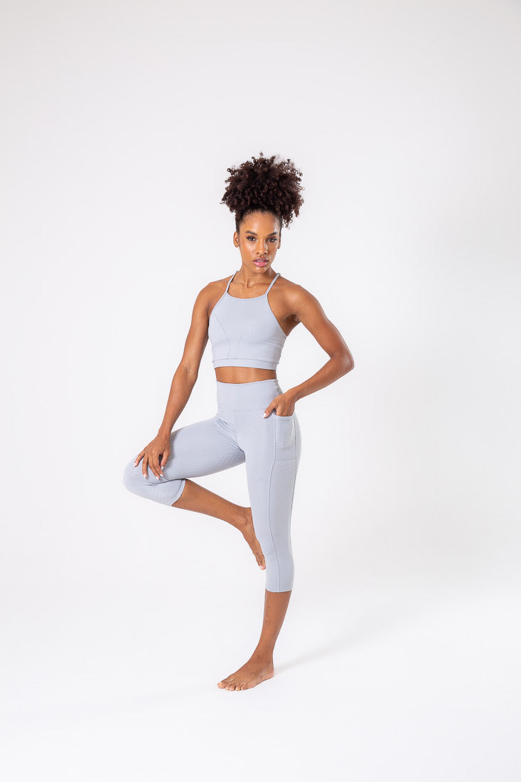 Grey Beehive Pocket Capri