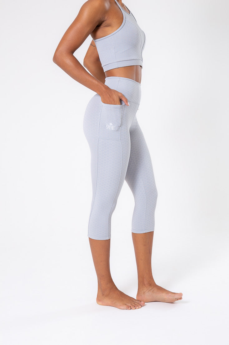 Grey Beehive Pocket Capri