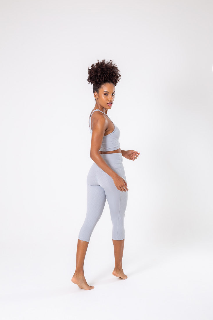 Grey Beehive Pocket Capri