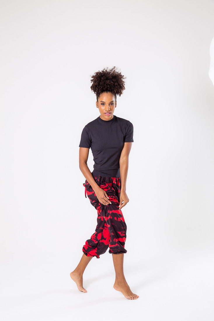 Black & Red Cargo Pant