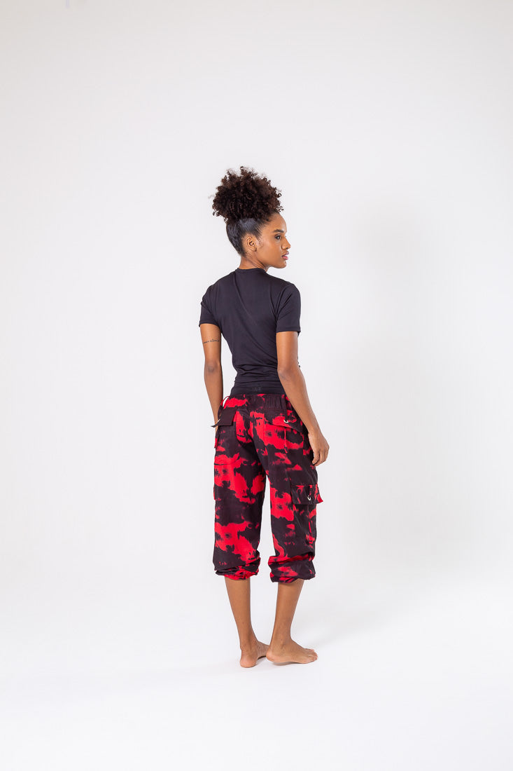 Black & Red Cargo Pant