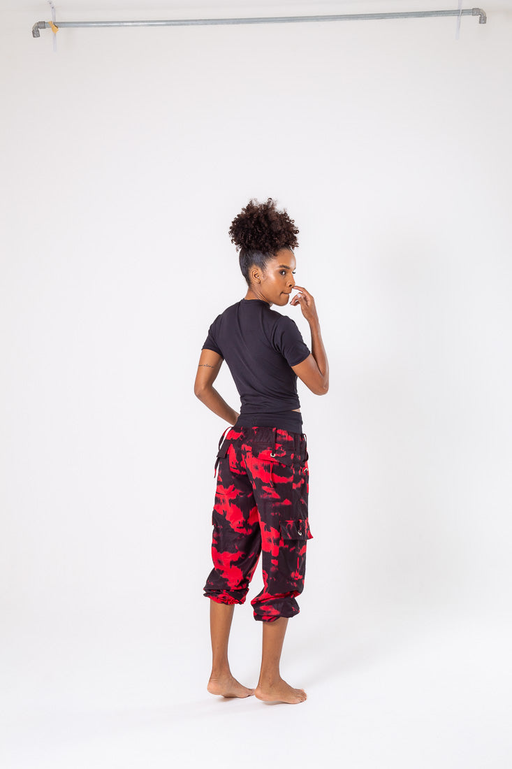 Black & Red Cargo Pant