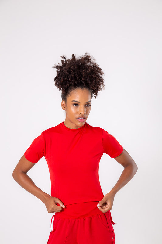 Red Cropped Tee