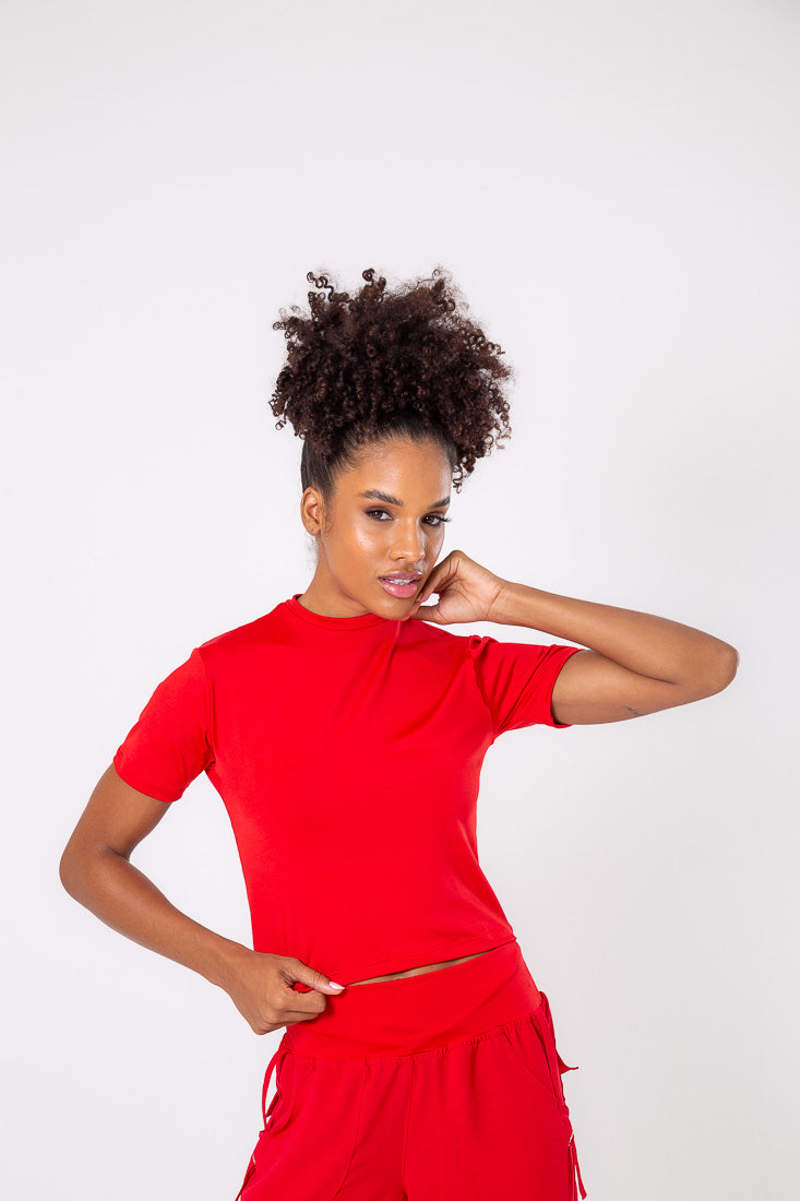 Red Cropped Tee