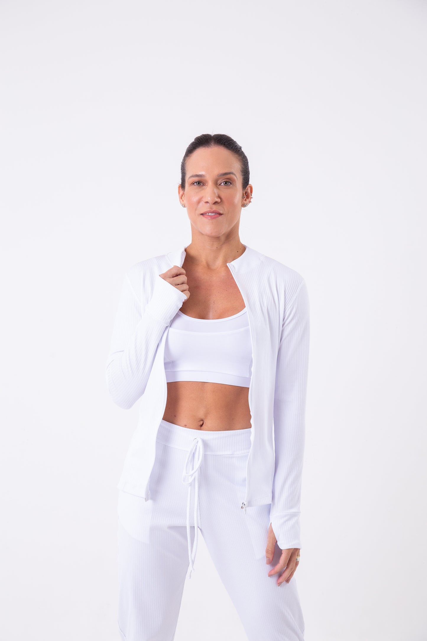 White Ribbed Jacket