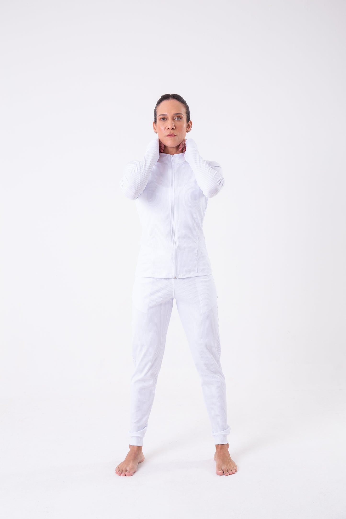 White Ribbed Jacket