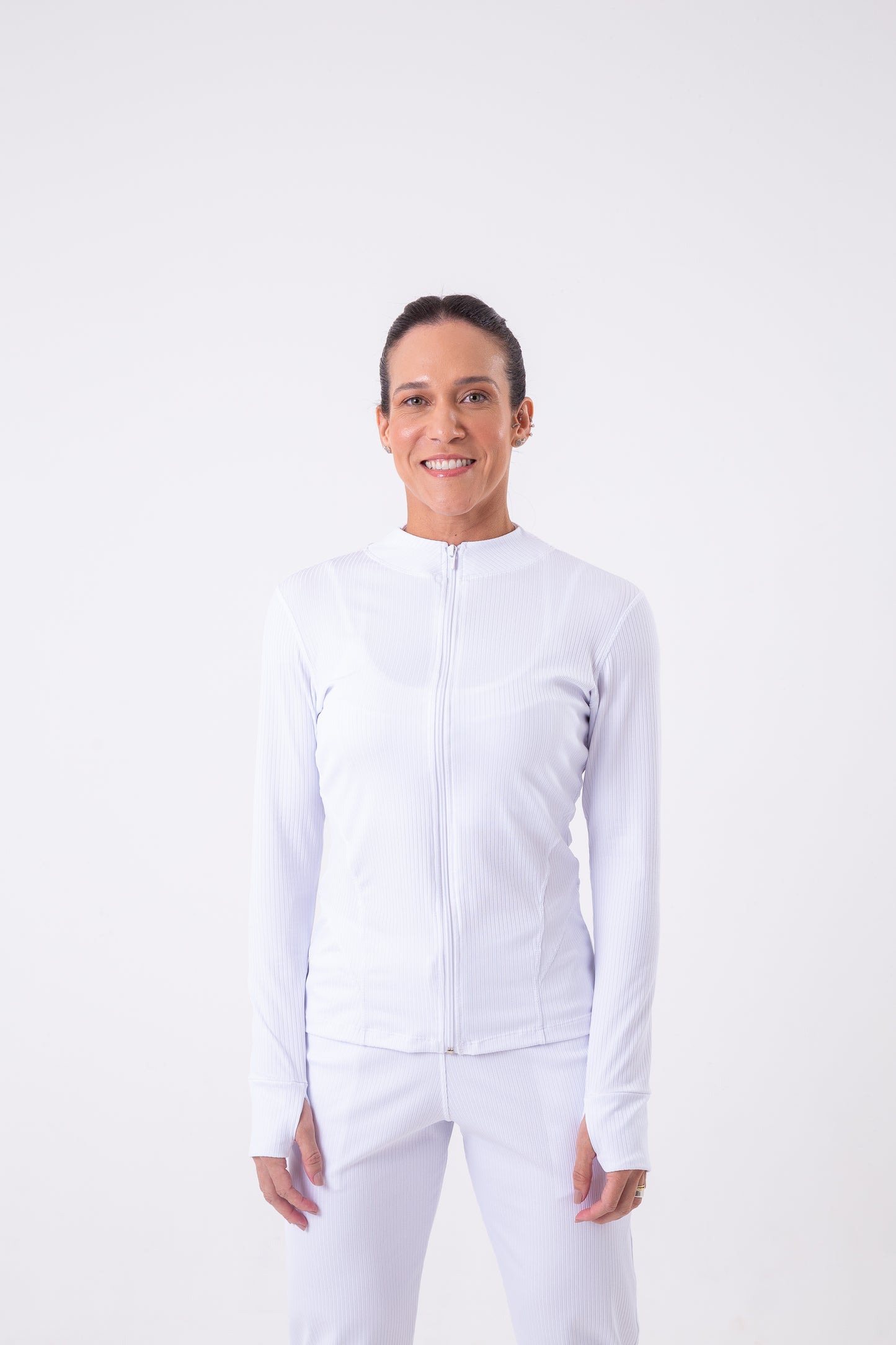 White Ribbed Jacket