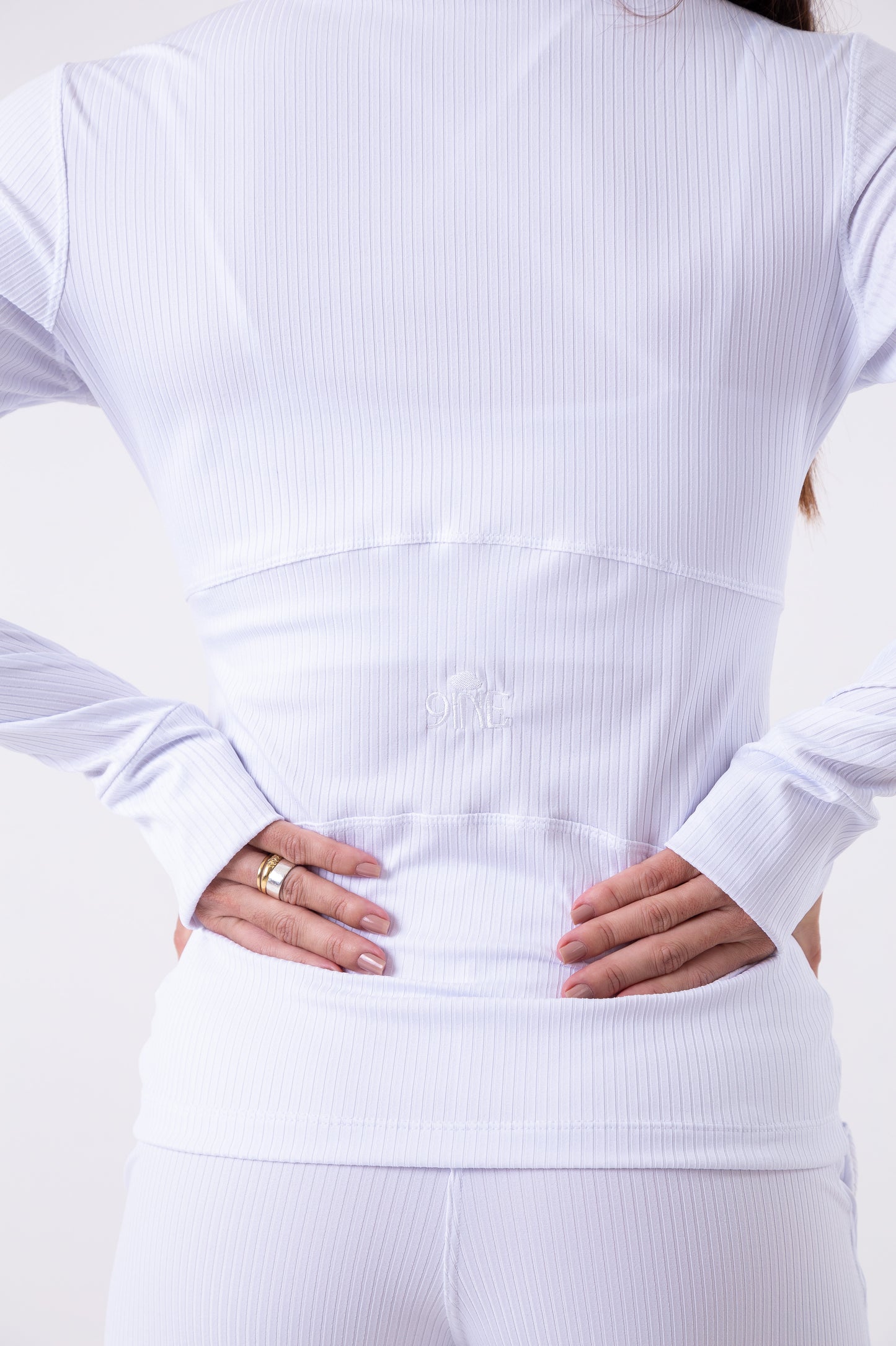 White Ribbed Jacket