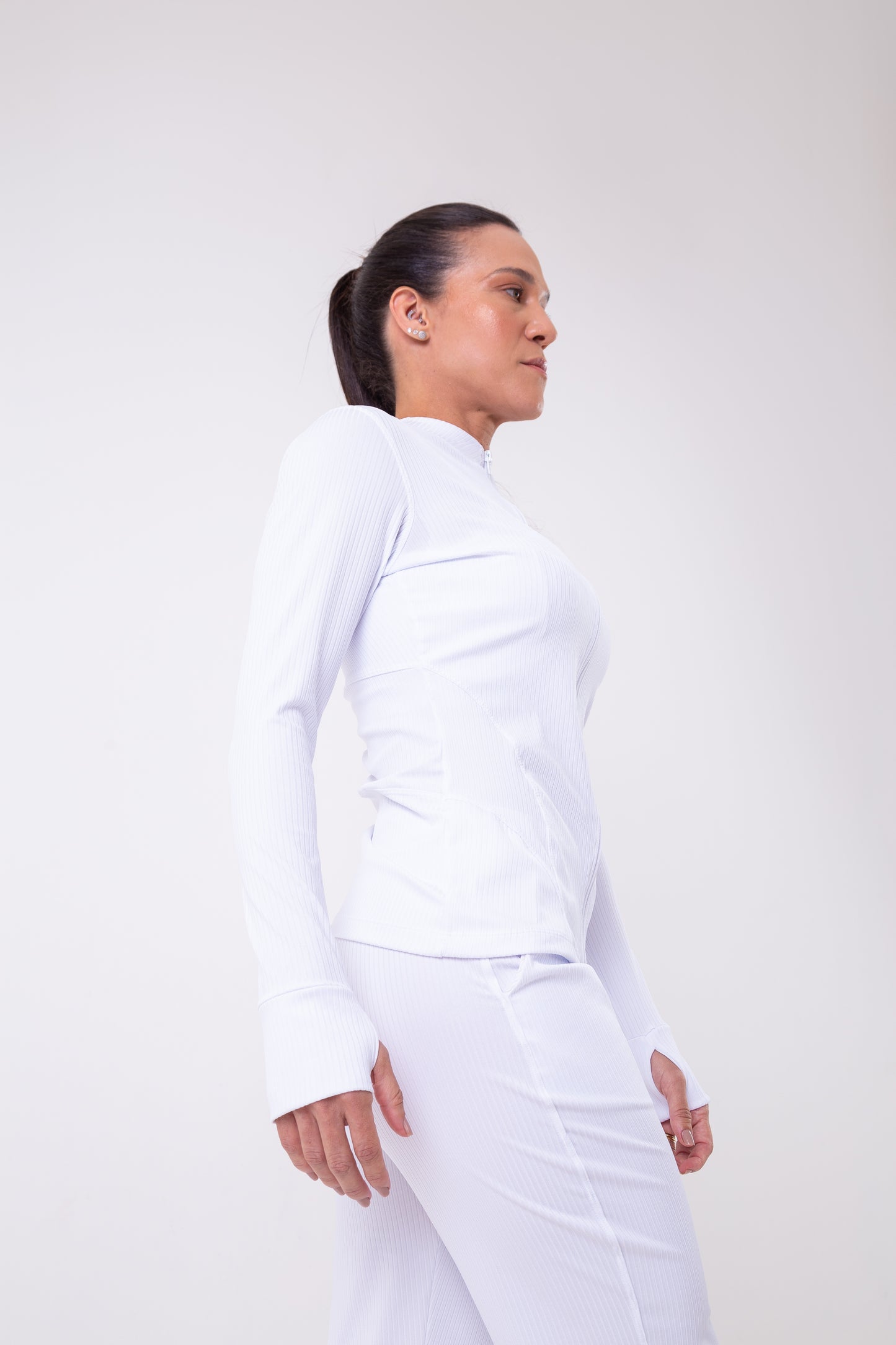 White Ribbed Jacket