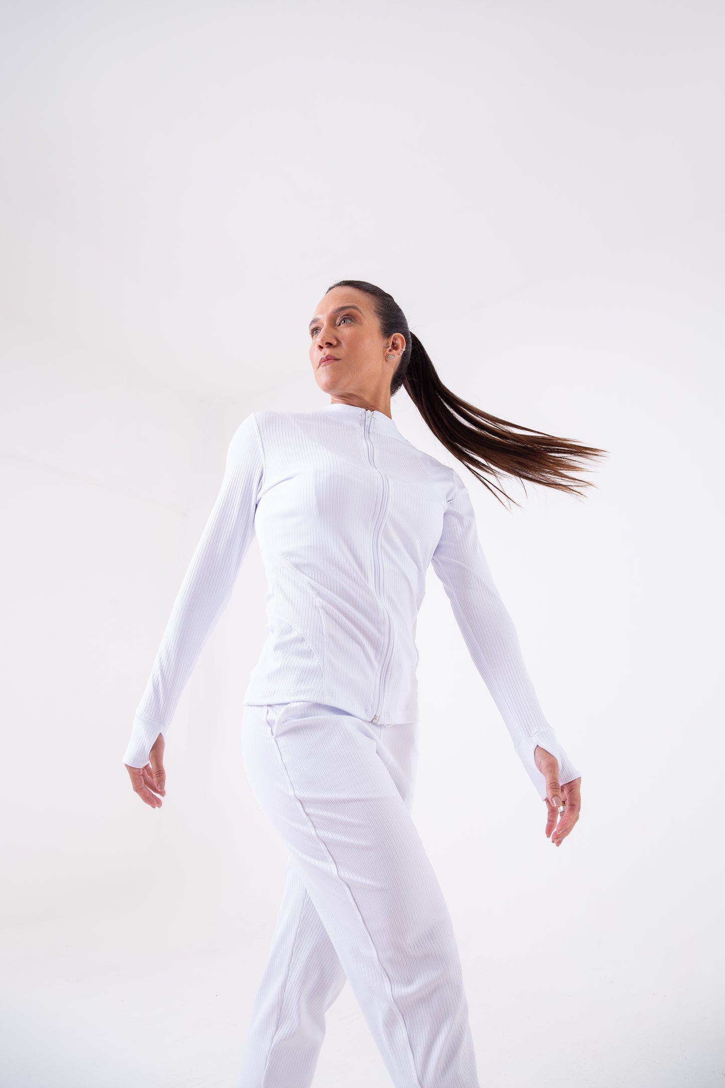 White Ribbed Jacket