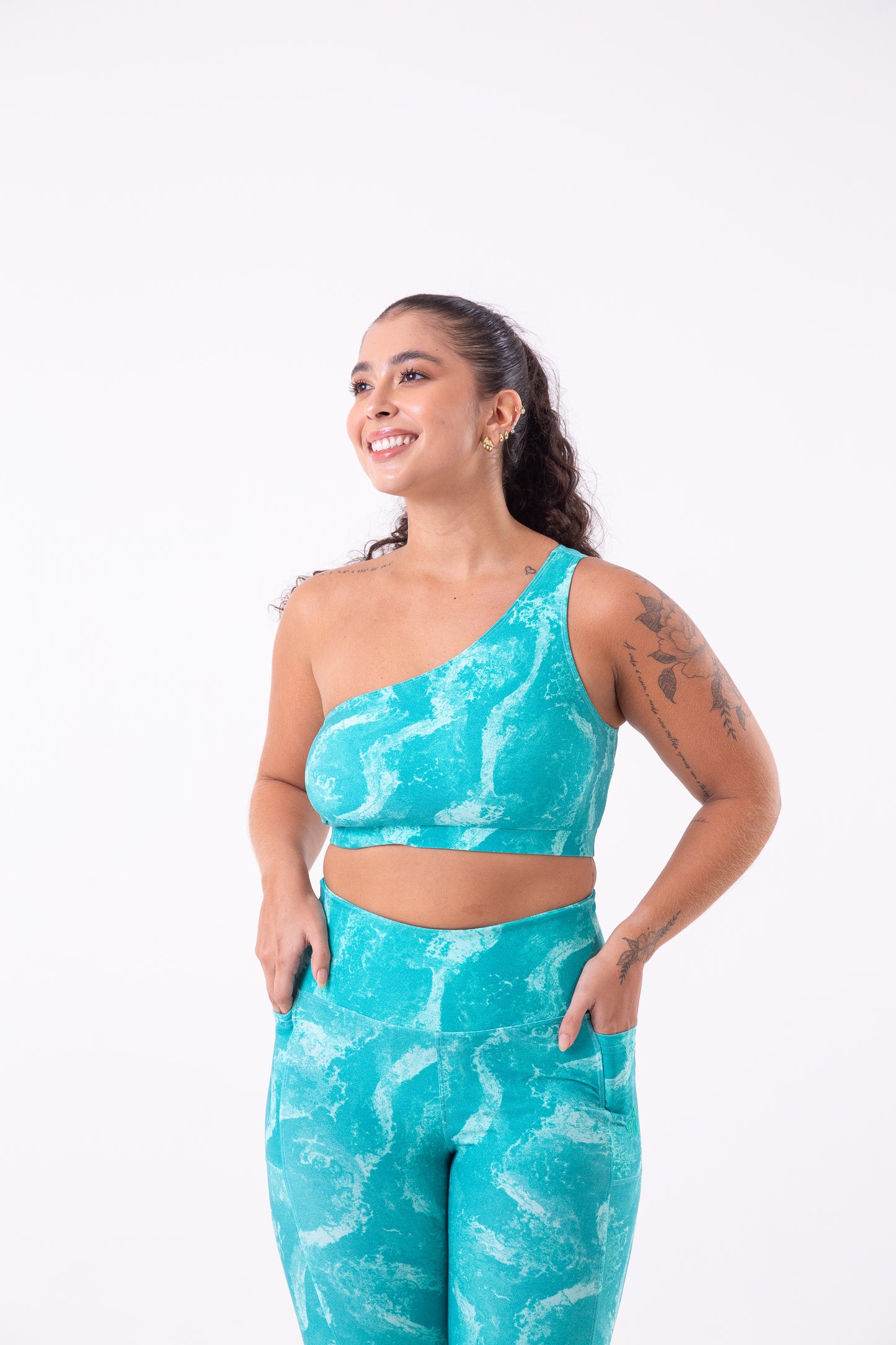 Aquamarine One Shoulder Bra