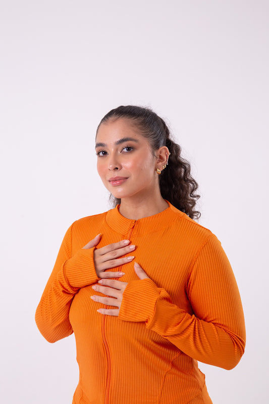 Orange Ribbed Jacket
