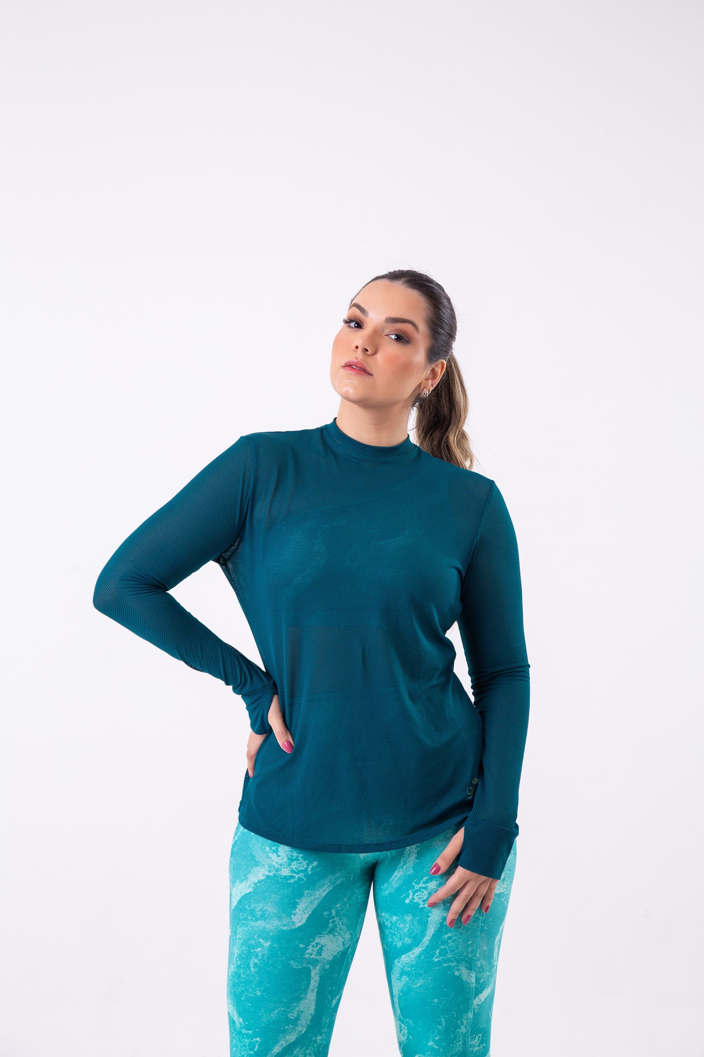 Jewel Long Sleeve Mesh Shirt