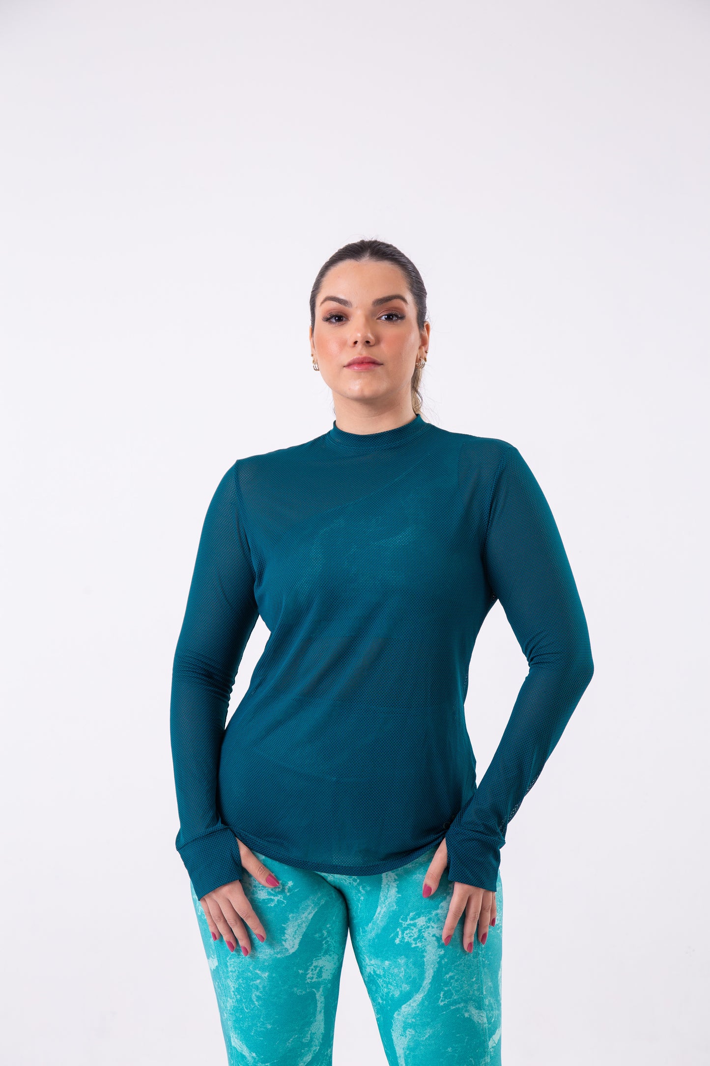 Jewel Long Sleeve Mesh Shirt