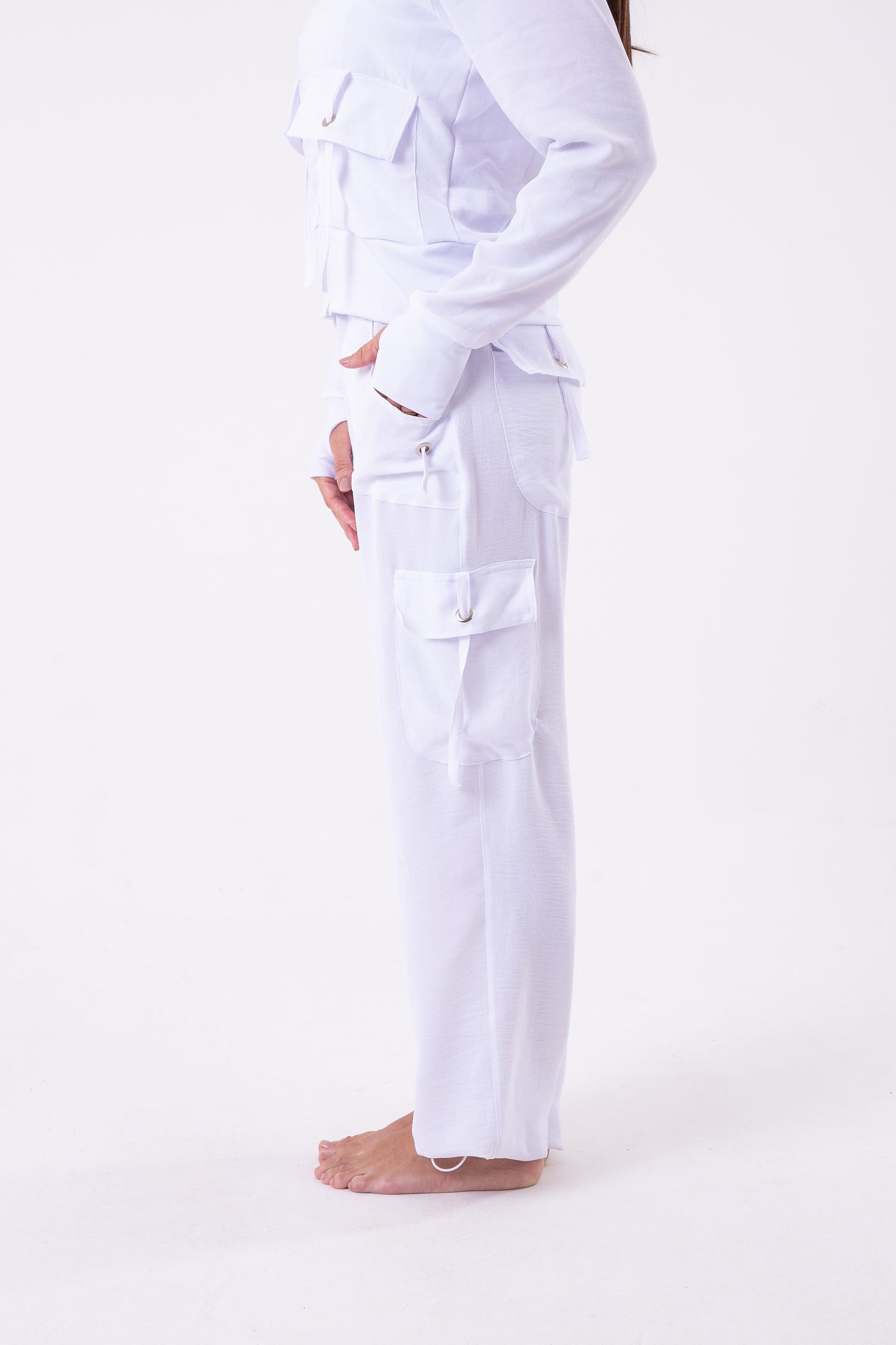 White Cargo Pant