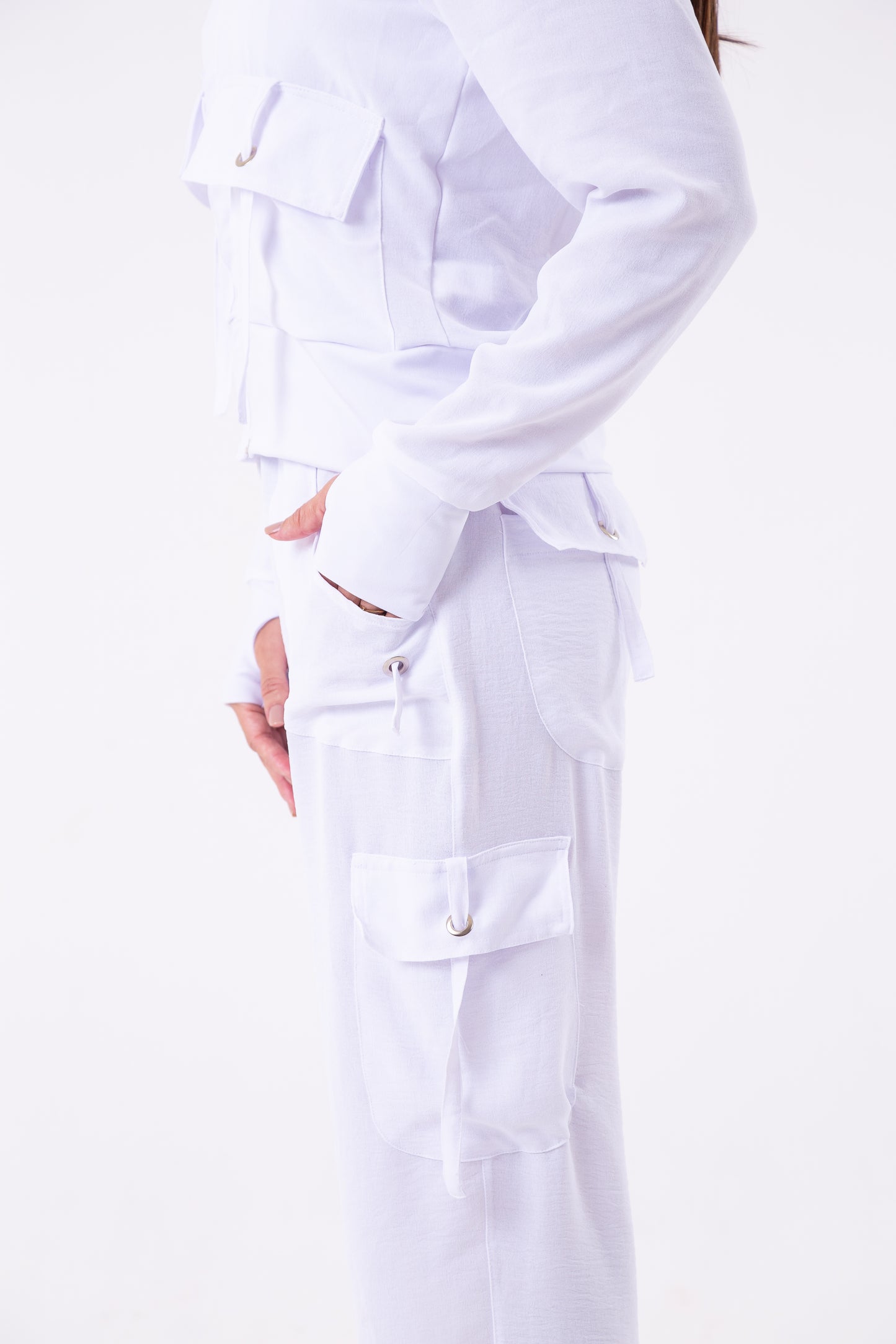 White Cargo Pant