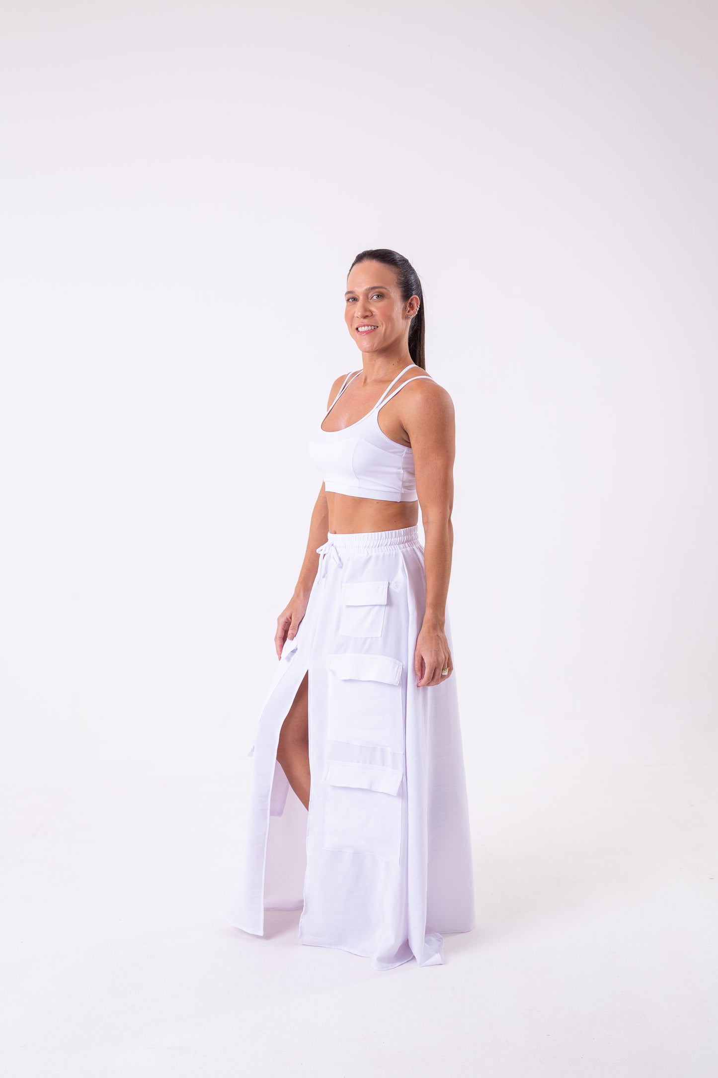 White Cargo Skirt