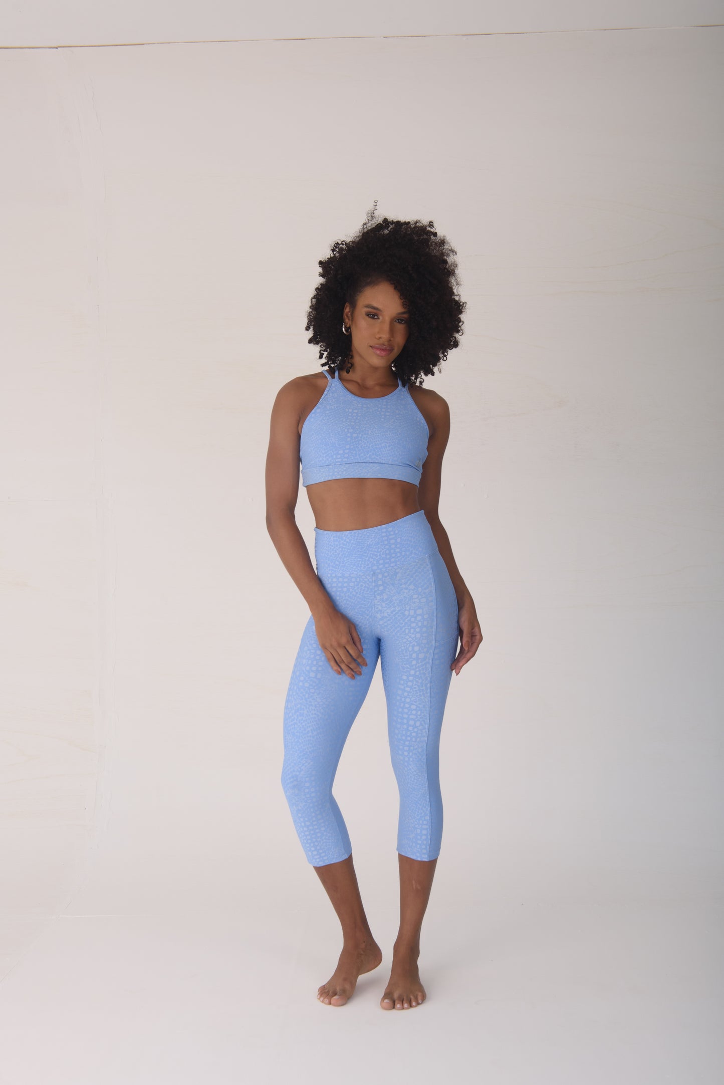 Blue Snake One Pocket Capri