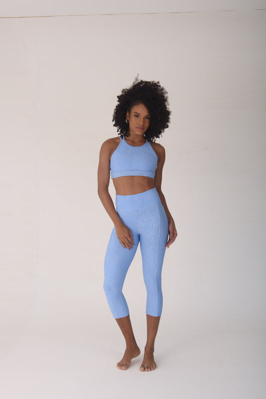 Blue Snake One Pocket Capri
