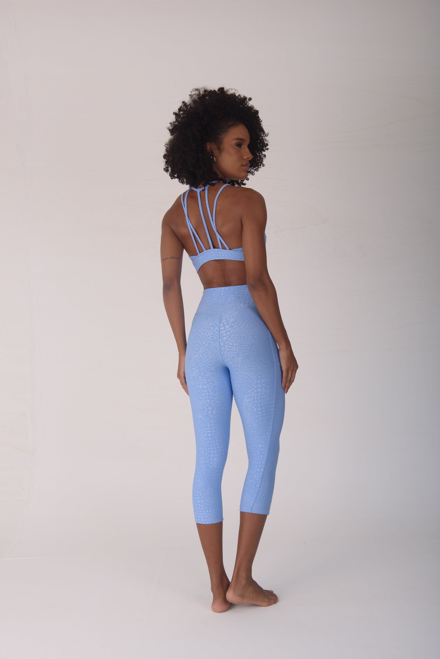 Blue Snake One Pocket Capri