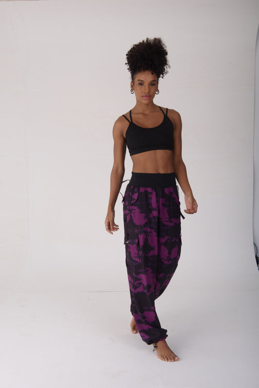 Purple & Black Tie Dye Cargo