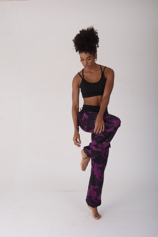 Purple & Black Tie Dye Cargo