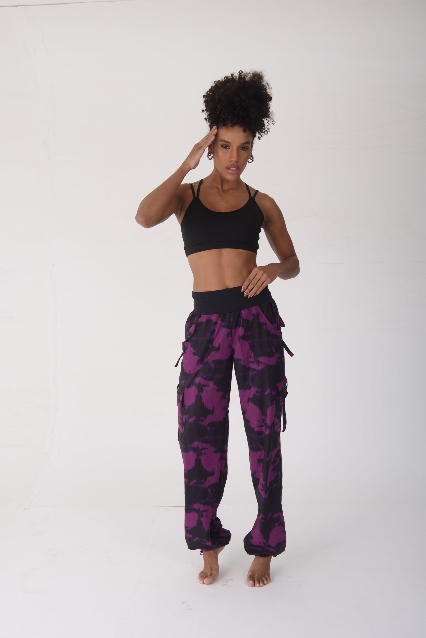 Purple & Black Tie Dye Cargo