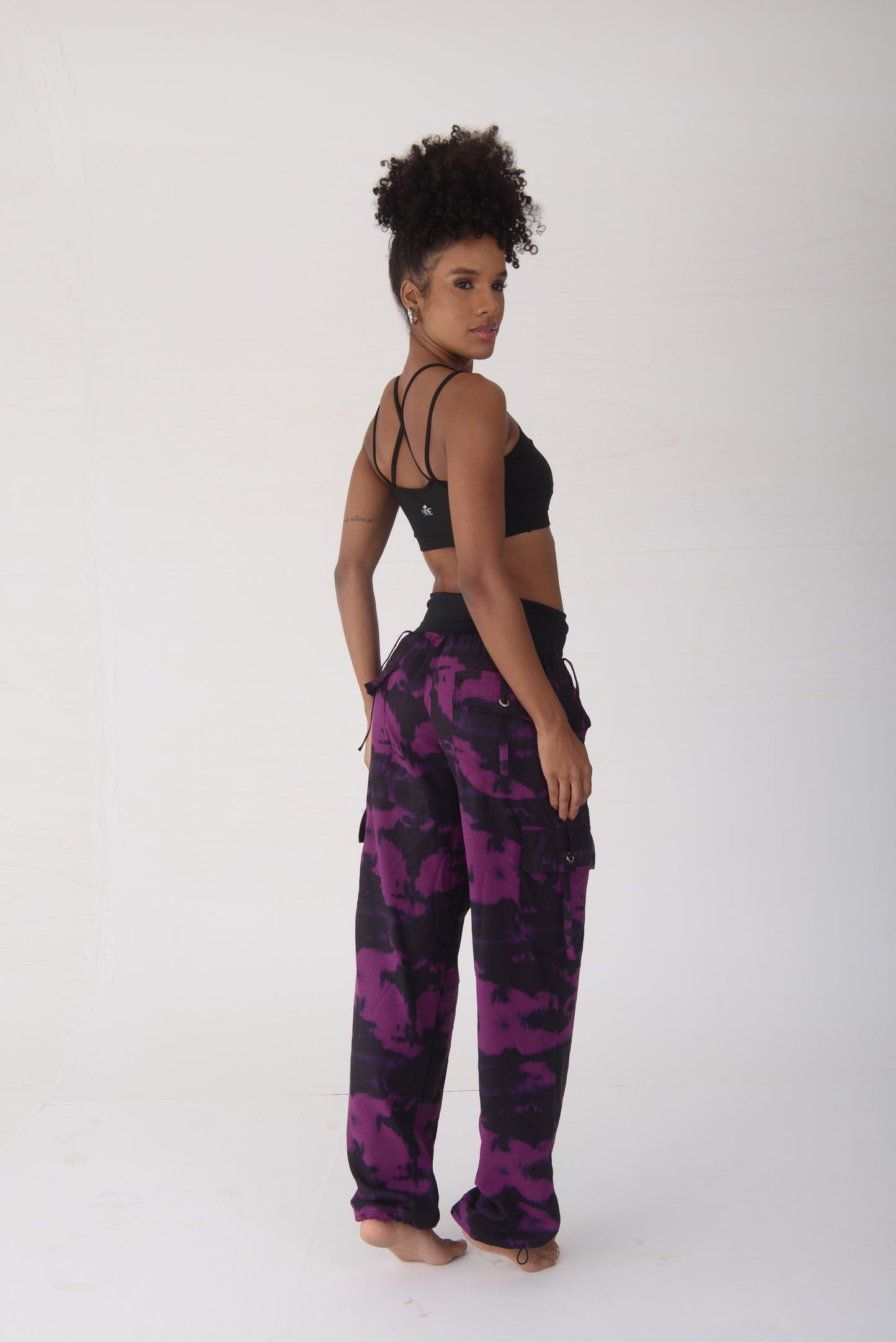 Purple & Black Tie Dye Cargo