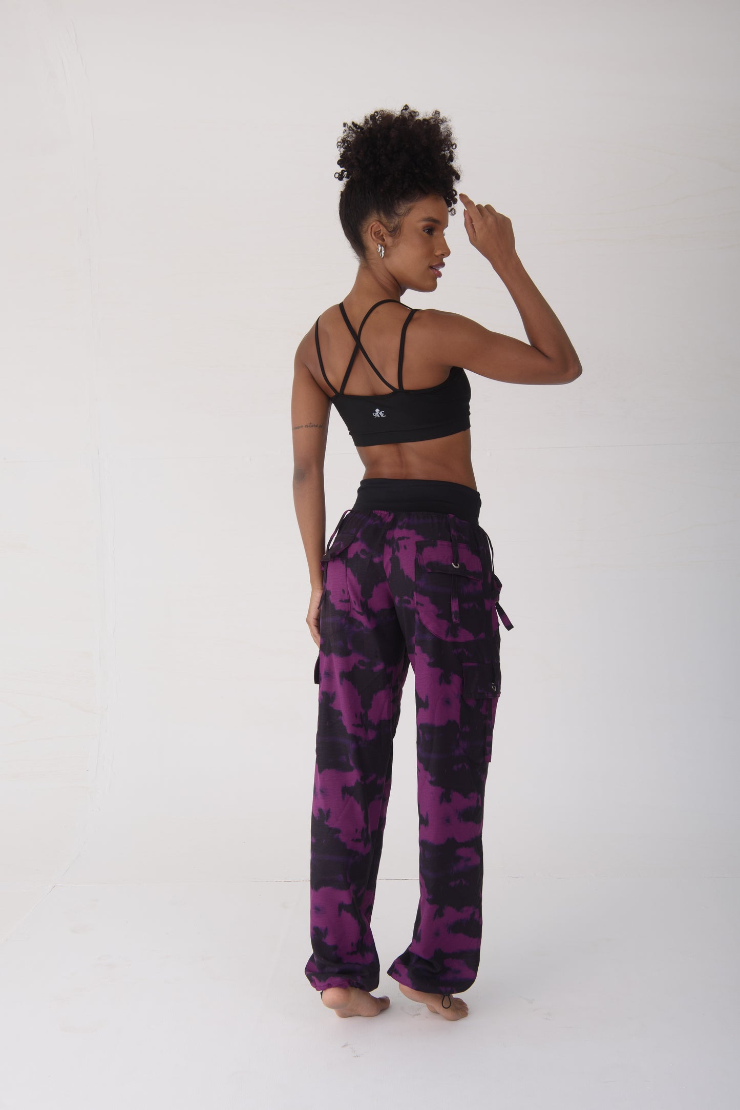 Purple & Black Tie Dye Cargo