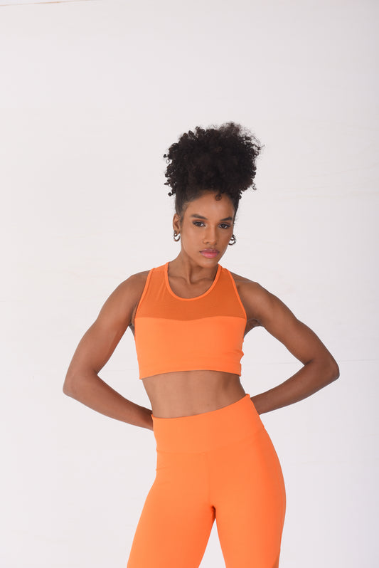 Orange Luxe Mesh Bra