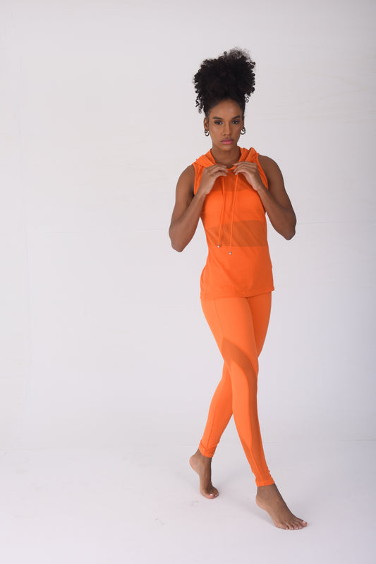 Orange Luxe Mesh Hoodie