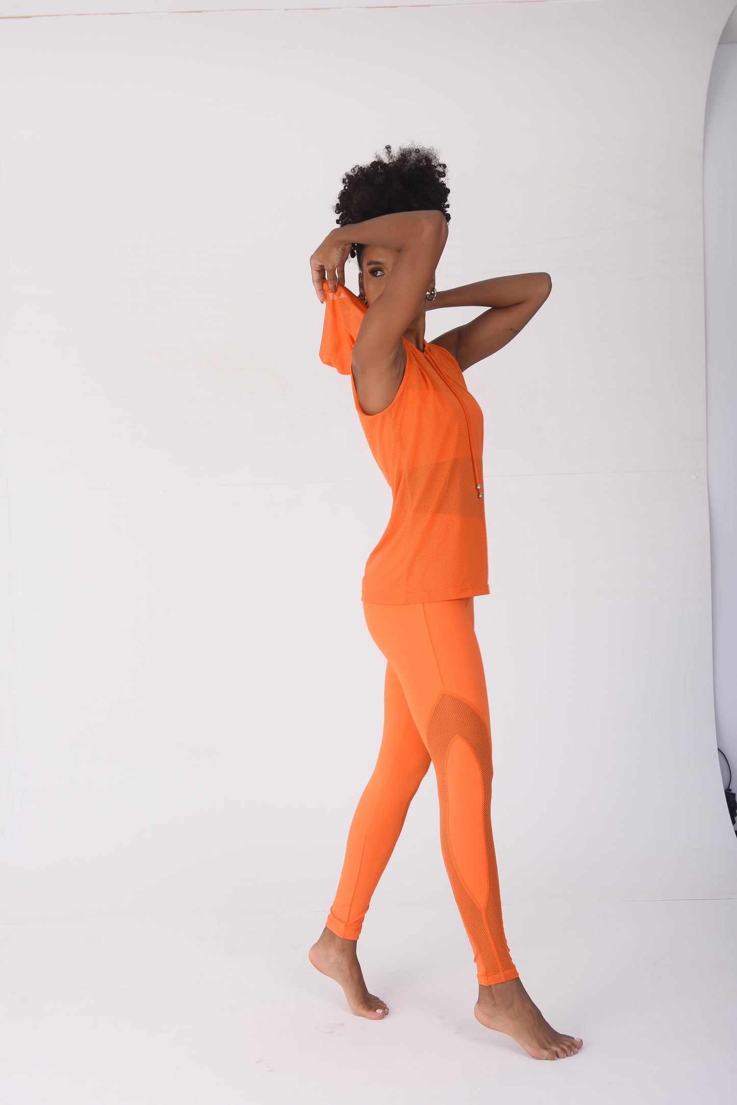Orange Luxe Mesh Hoodie