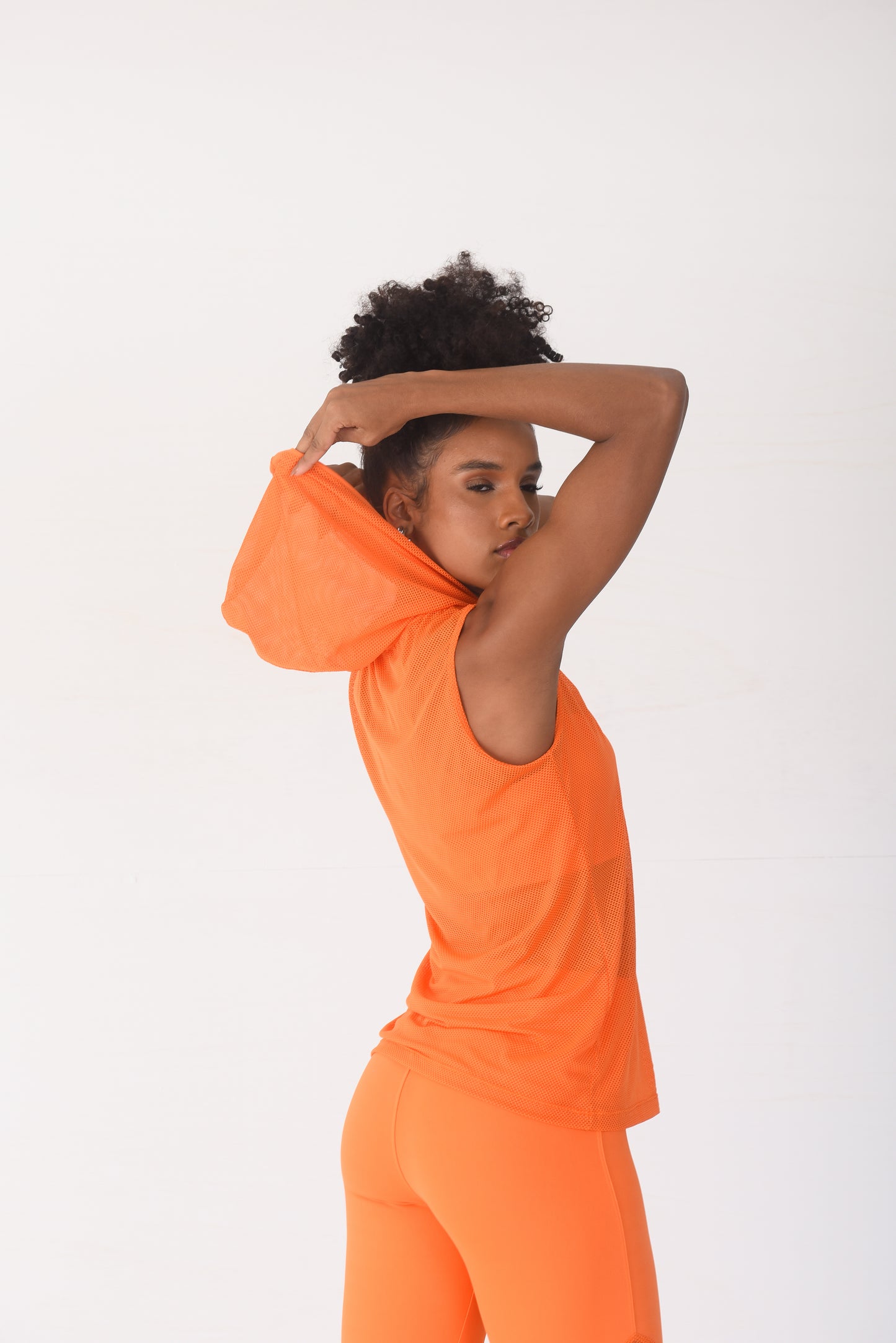 Orange Luxe Mesh Hoodie