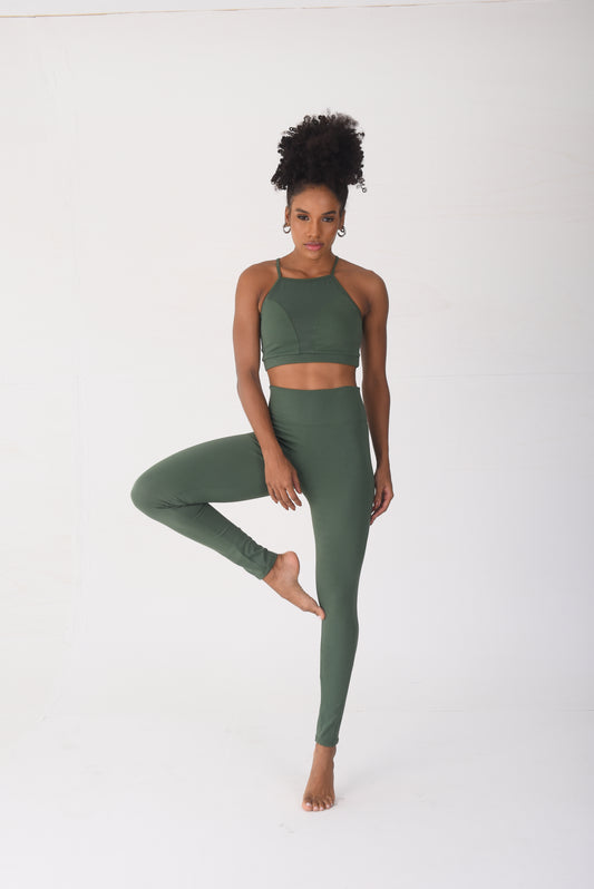 Olive Mesh Legging