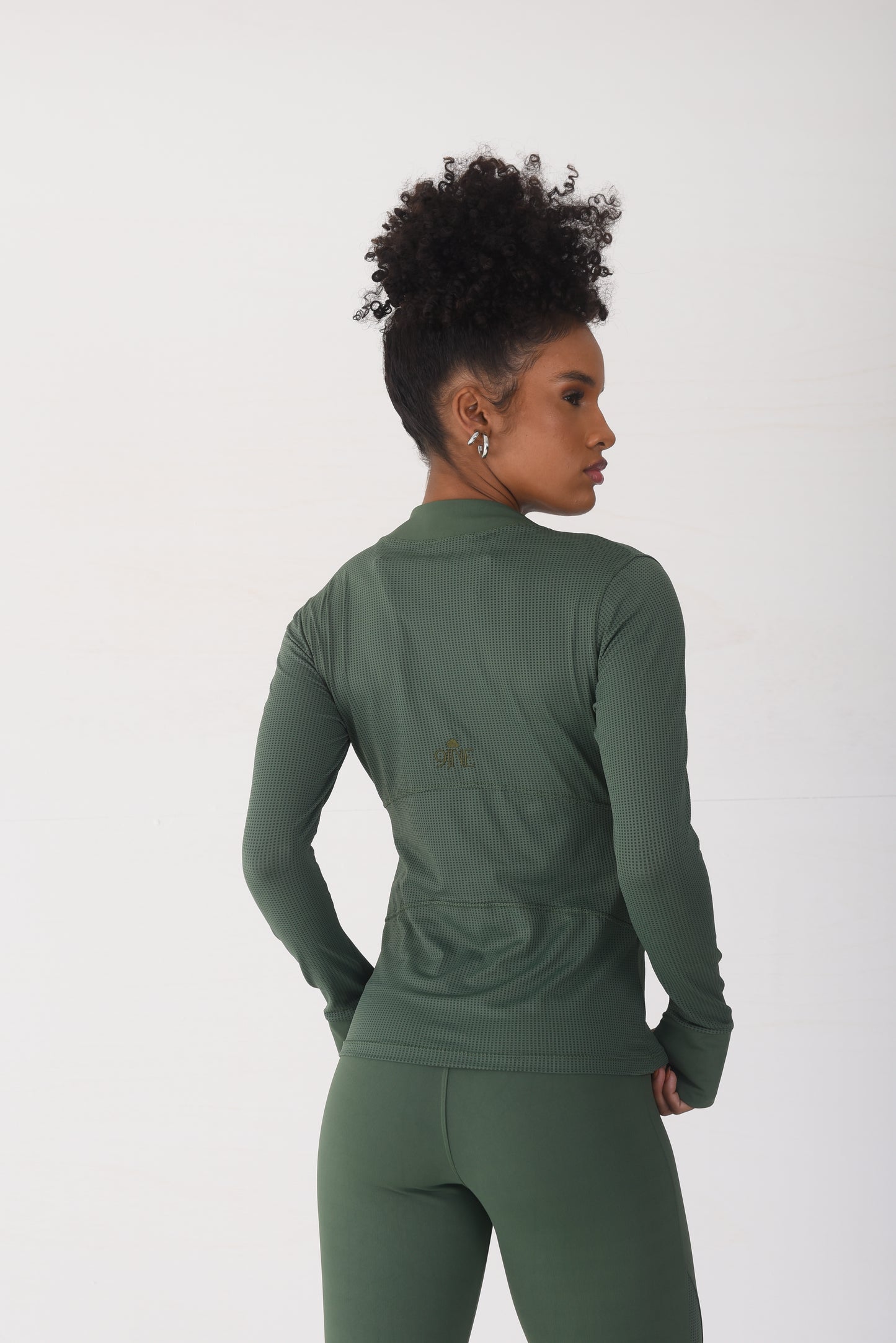 Olive Mesh Detail Jacket