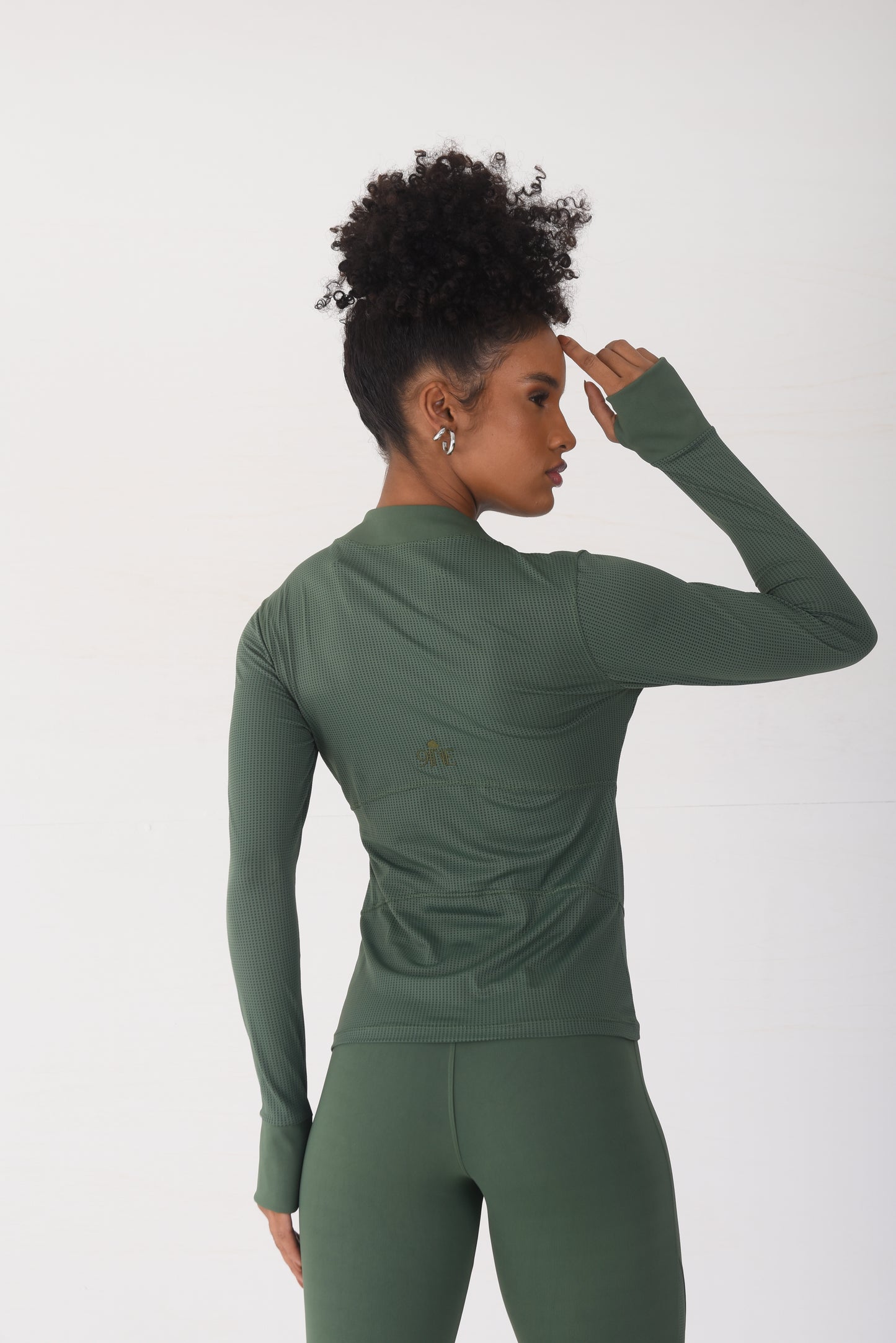Olive Mesh Detail Jacket