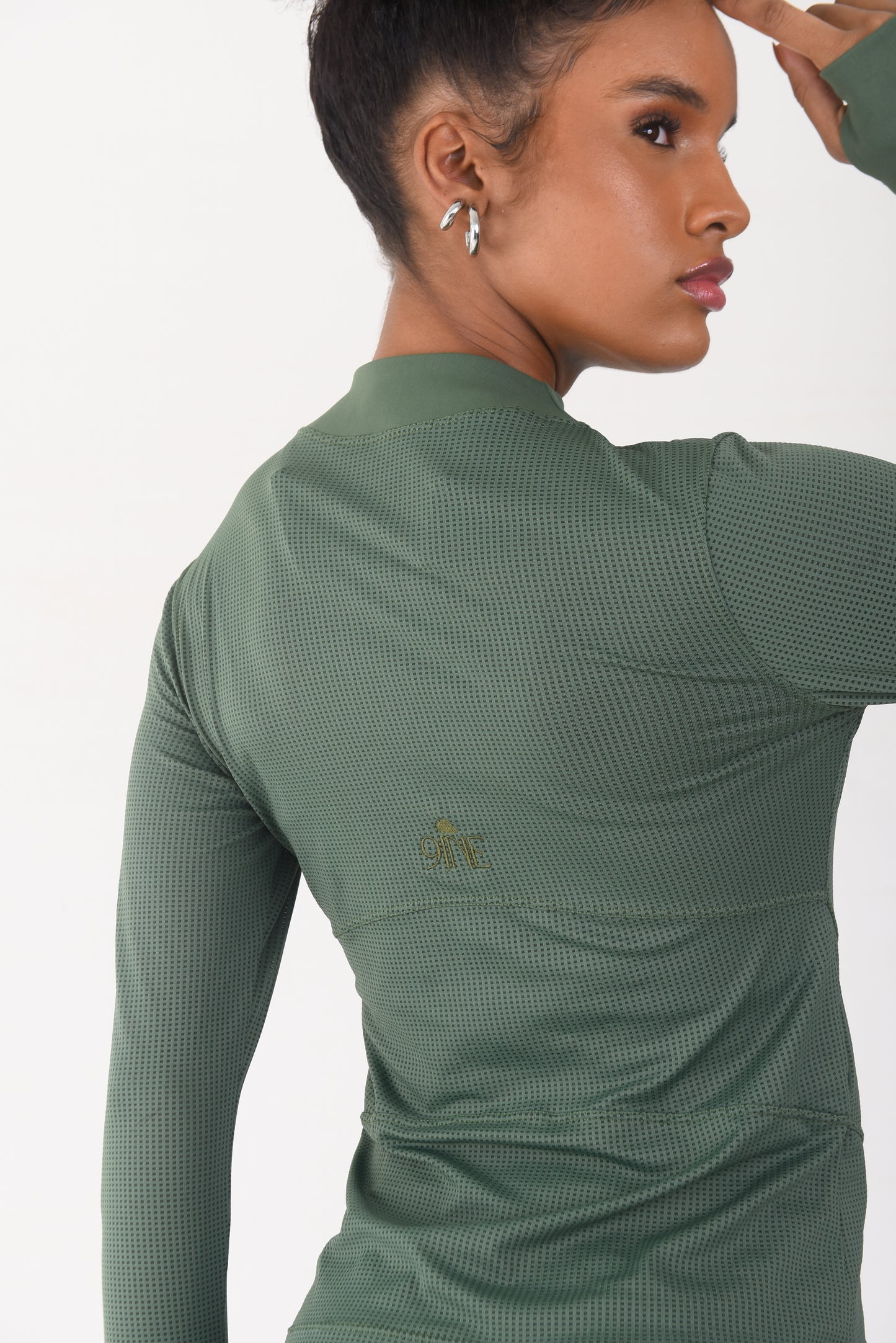 Olive Mesh Detail Jacket
