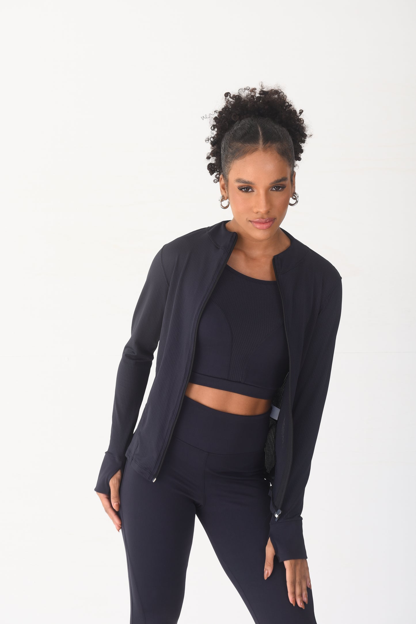 Black Mesh Detail Jacket