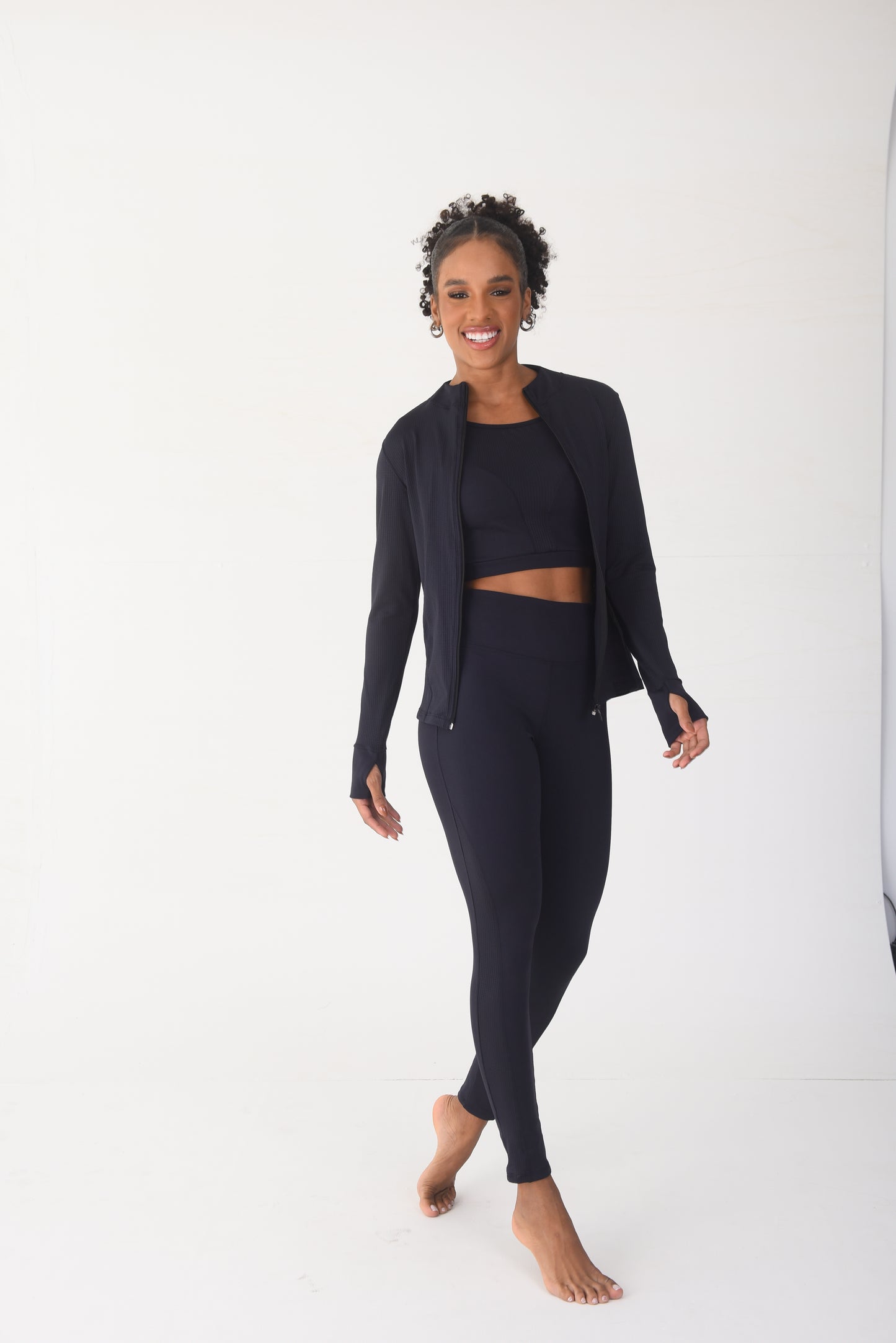 Black Mesh Detail Jacket