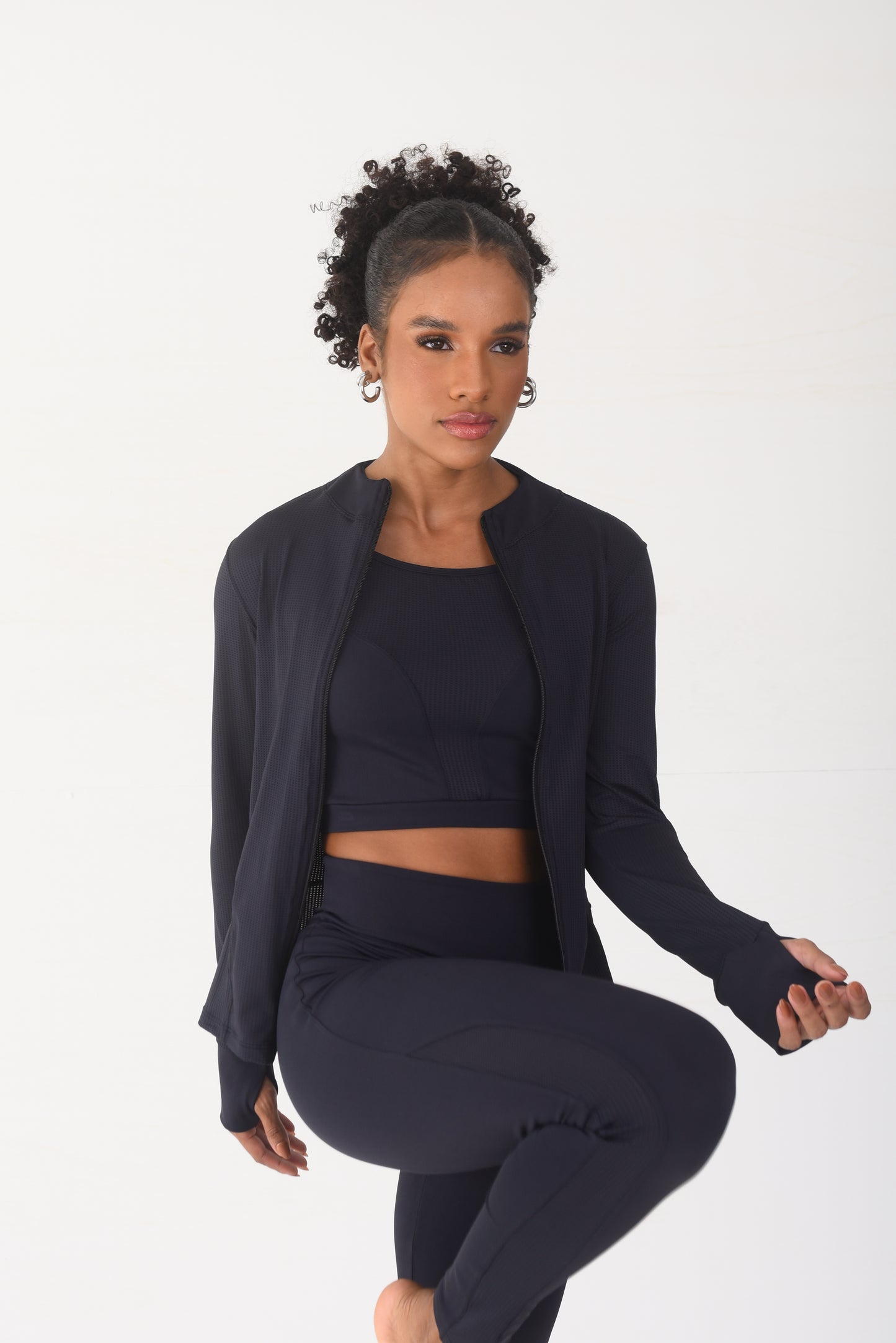 Black Mesh Detail Jacket