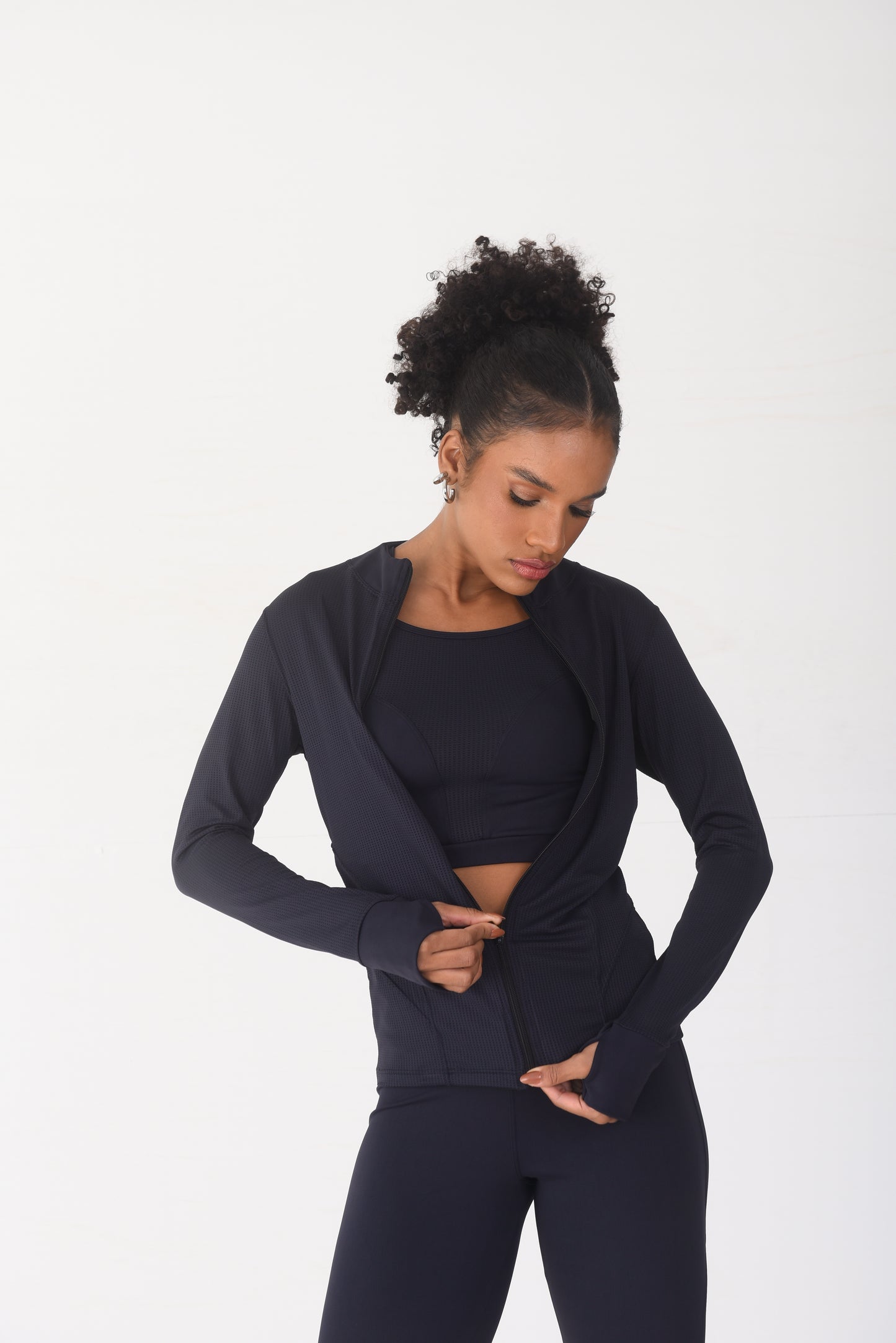 Black Mesh Detail Jacket