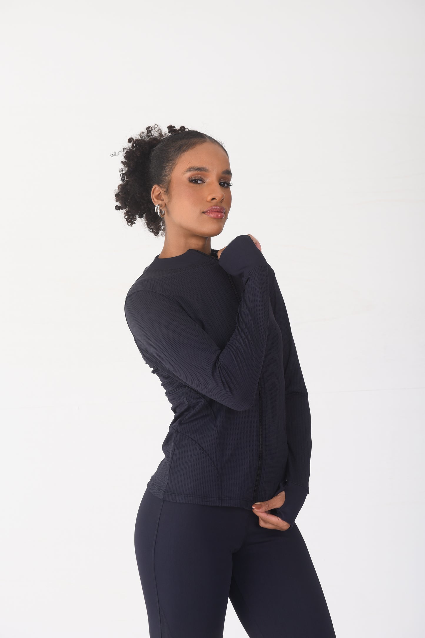 Black Mesh Detail Jacket