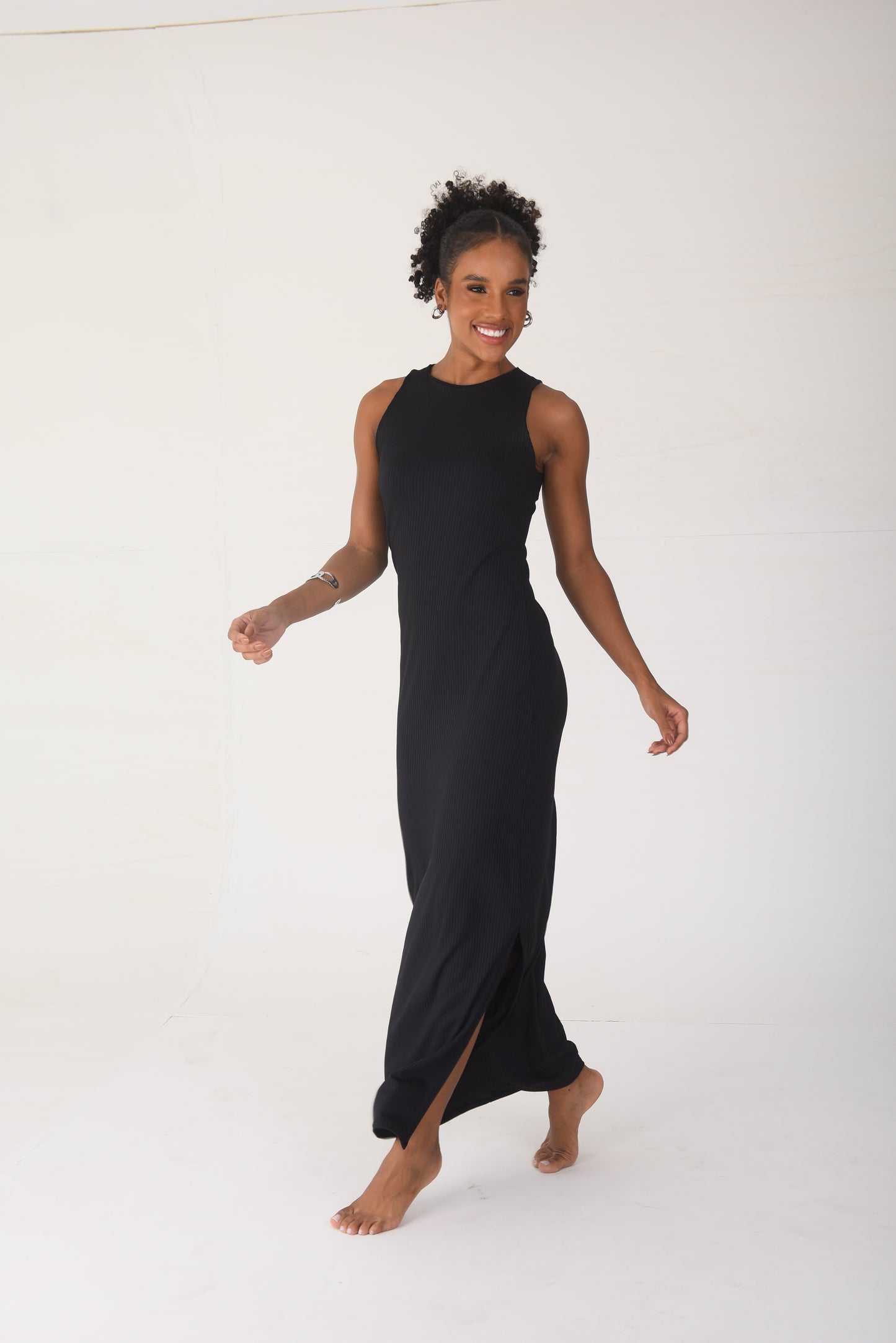 Ribbed Maxi Dress Black